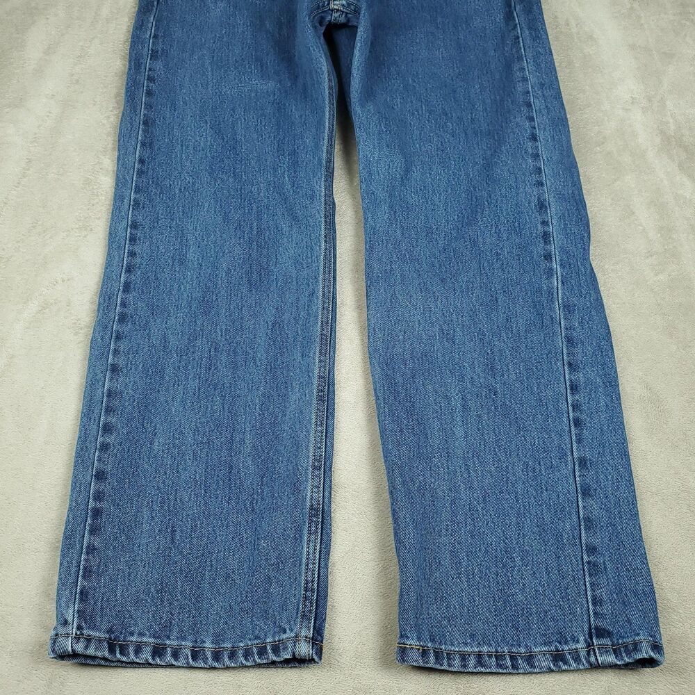 Levis 505 Jeans Mens 36x30 Blue Medium Wash Regular Straight Denim Pants Casual - Picture 8 of 16